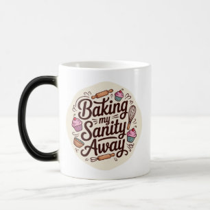 Caneca Mágica Tipografia de Citação de Confeitaria Divertida