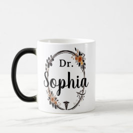 Caneca Mágica Título & Nome Personalizado Presente Floral para a