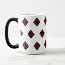 Tot Geométrico Moderno de Diamante Vermelho e Pret