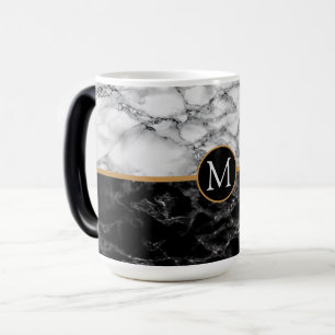 Caneca Mágica Trendy Black & White Marble Stone - Adicionar Sua