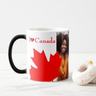Caneca Mágica Trendy Red Maple deixa I Love Canada Photo