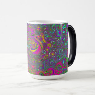 Caneca Mágica Trippy Hot Pink Abstrato Retro Liquid Swirl