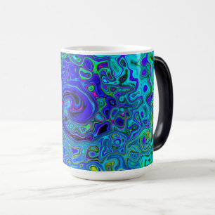 Caneca Mágica Trippy Violet Blue Abstrato Retro Liquid Swirl