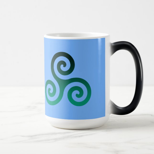 Caneca Mágica Triskele Pale Azul Verde Antigo (Direita)