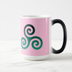 Caneca Mágica Triskele Pastel Verde Antigo Rosa