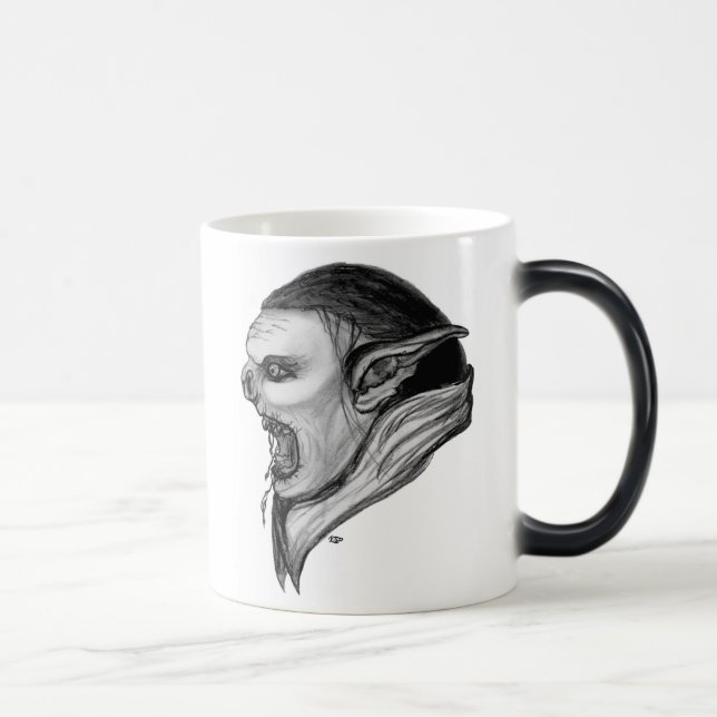 Caneca Mágica Troll preto e branco (Direita)