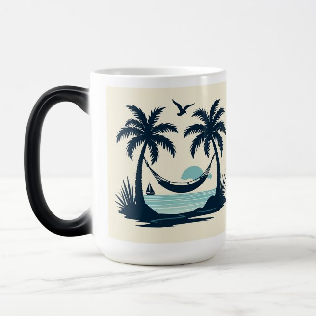 Caneca Mágica Tropical Escape Mug Relaxa no Paraíso toda manhã (Esquerda)