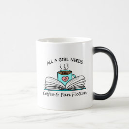 Caneca Mágica Tudo o que uma garota precisa | Café e Fan Fiction