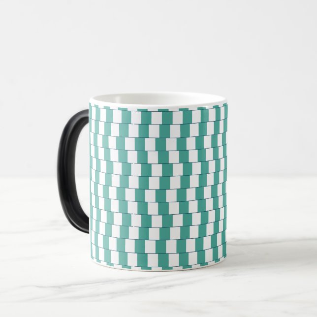 Caneca Mágica Turquesa de linhas confusas (Frente Esquerda)