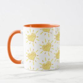 Caneca Mágica Two-colour coffee mug with hearts design.