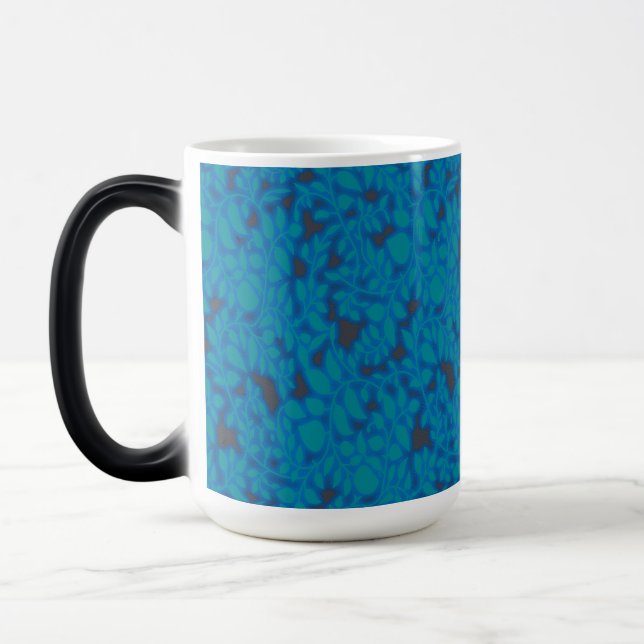 Caneca Mágica um fundo azul e preto com um padrão (Esquerda)