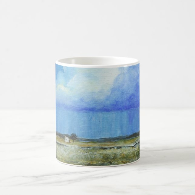Caneca Mágica Uma pintura de paisagem perfeita da arte abstracta (Centro)