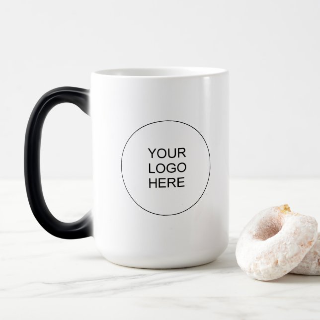 Caneca Mágica Upload Your Business Logo Elegant Modern Brand (Com Donut)