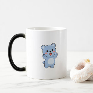 Caneca Mágica Urso Surpreso Estilo Kawaii Minimalista