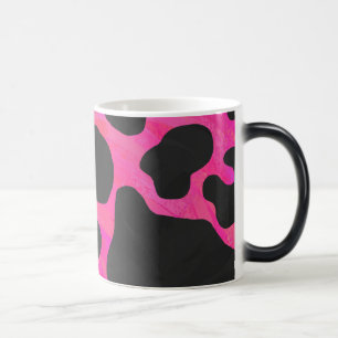 Caneca Mágica Vaca Impressão Rosa Choque e Preto
