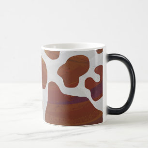 Caneca Mágica Vaca Marrom e Branco Imprimir