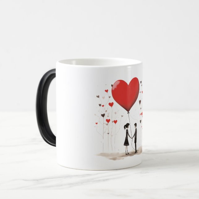 Caneca Mágica Valentines Day Hearts (Frente Esquerda)