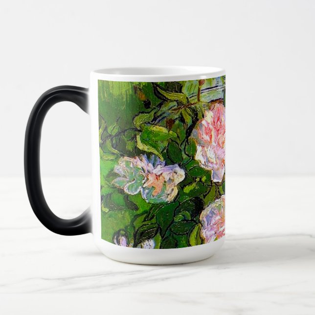 Caneca Mágica Van Gogh ainda vive com rosas rosa (Esquerda)