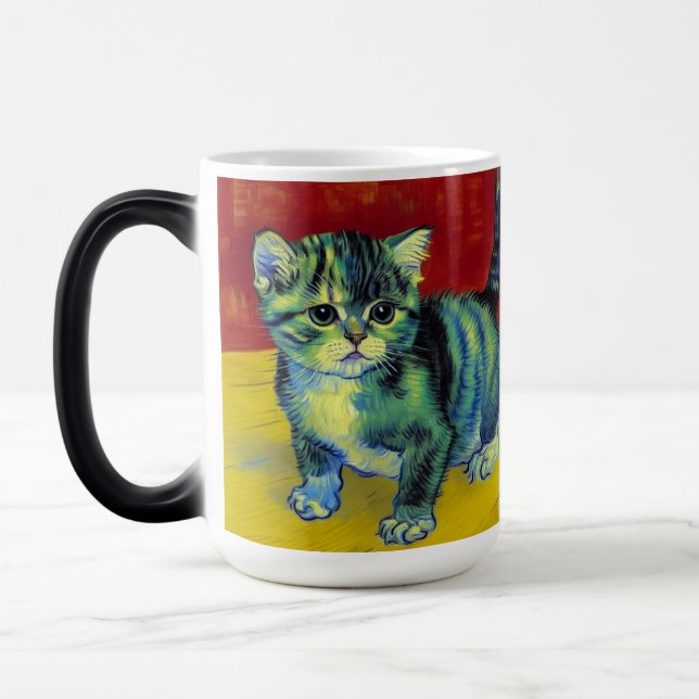 Caneca Mágica Van Gogh Tabby Cat (Esquerda)