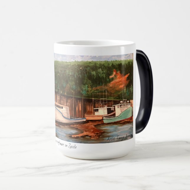 Caneca Mágica Verdes/VIDAS DE PESCA Modernos (Frente Esquerda)