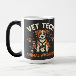 Caneca Mágica Vet Tech Animal Whperer Cute Puppy Stethoscope
