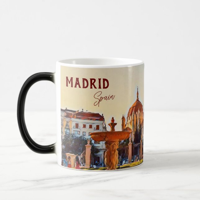 Caneca Mágica Viagem de Espanha de Madrid, souvenir Café Mug (Esquerda)