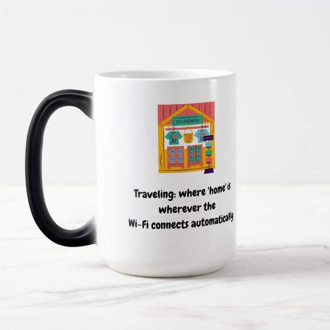 Caneca Mágica Viajando: onde 'casa' está onde quer que a conexão (Esquerda)
