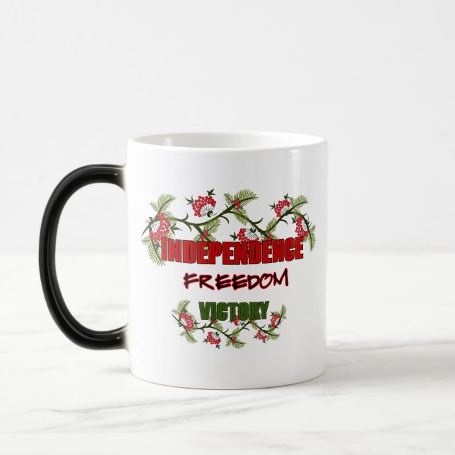 Caneca Mágica Viburnum ramifica com design de texto (Esquerda)