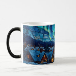 Caneca Mágica Vila de Inverno em Vidro Pintado