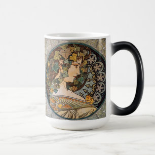 Caneca Mágica Vintage Art Nouveau Girl de Alphonse Mucha