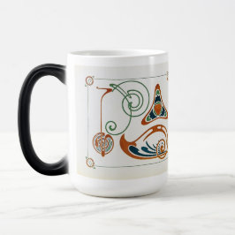 Caneca Mágica Vintage Art Nouveau Monograma Pintura de Mucha