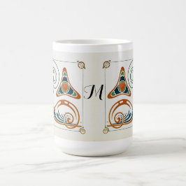Caneca Mágica Vintage Art Nouveau Monograma Pintura de Mucha