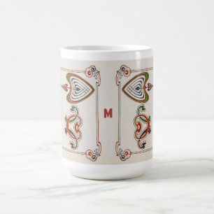 Caneca Mágica Vintage Art Nouveau Monograma Pintura de Mucha