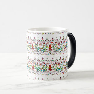 Caneca Mágica Vintage Floral Bird Fantasy Art