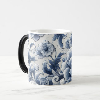 Caneca Mágica Vintage Floral Ceramic Mug | Blue & White Botanica