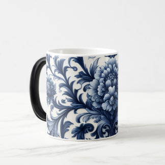 Caneca Mágica Vintage Floral Ceramic Mug | Blue & White Botanica