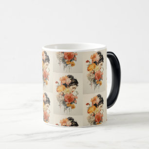 Caneca Mágica Vintage Floral Woman - Elegância do Eterno