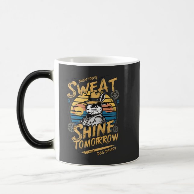 Caneca Mágica Vintage Rabbit Workout Motivation Art (Esquerda)