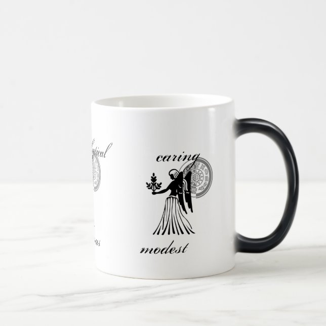 Caneca Mágica Virgo personalizável traça o estilo grego Zodiac (Direita)