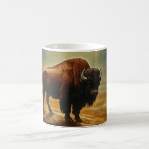 Caneca Mágica Vista de Sunset Bison Buffalo