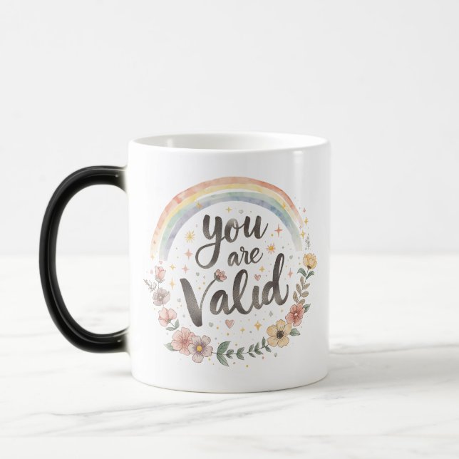 Caneca Mágica Você É Válido - LGBTQ+ Mug - Orgulho (Esquerda)