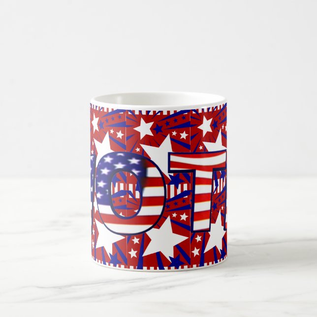Caneca Mágica Votar com Estrelas e Stripes - (Centro)