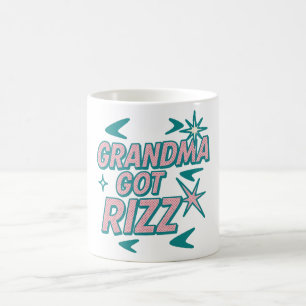 Caneca Mágica Vovó Tem Rizz — Pop Atômico Azul‑Rosa