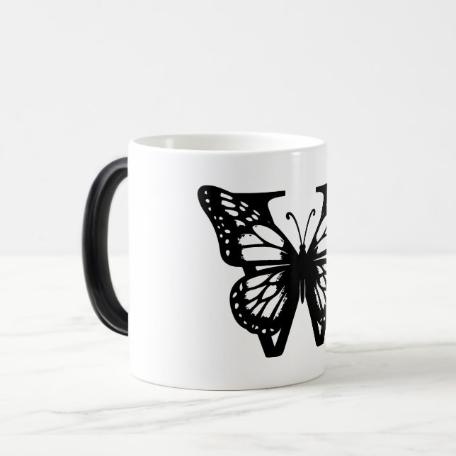 Caneca Mágica W Alphabet black butterfly