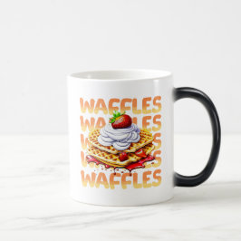 Caneca Mágica Waffles cobertos em Morangos Personalizados