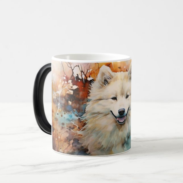 Caneca Mágica Watercolor Dog Mug Wrap (Frente Esquerda)