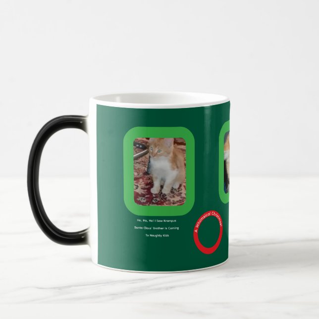 Caneca Mágica Whimsical Christmas Ginger Cat  (Esquerda)