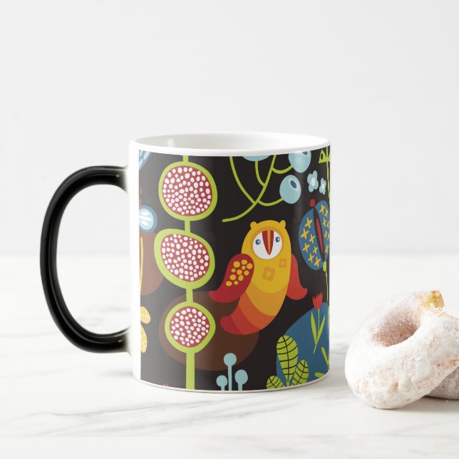 Caneca Mágica Whimsical Garden Owl Mug (Com Donut)