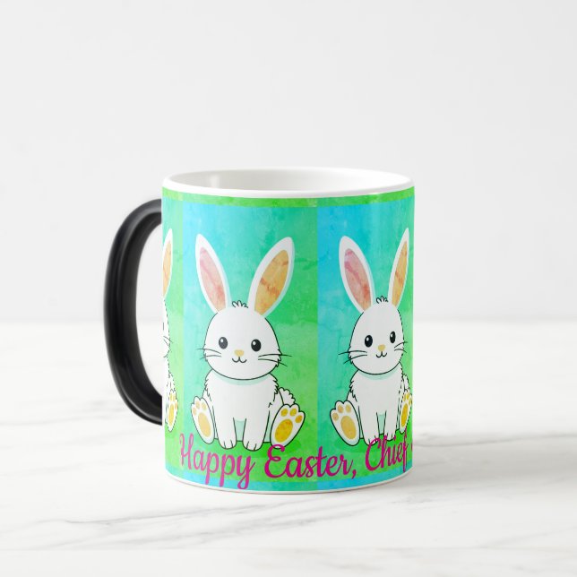Caneca Mágica  White Easter Bunny Image Humor (Frente Esquerda)