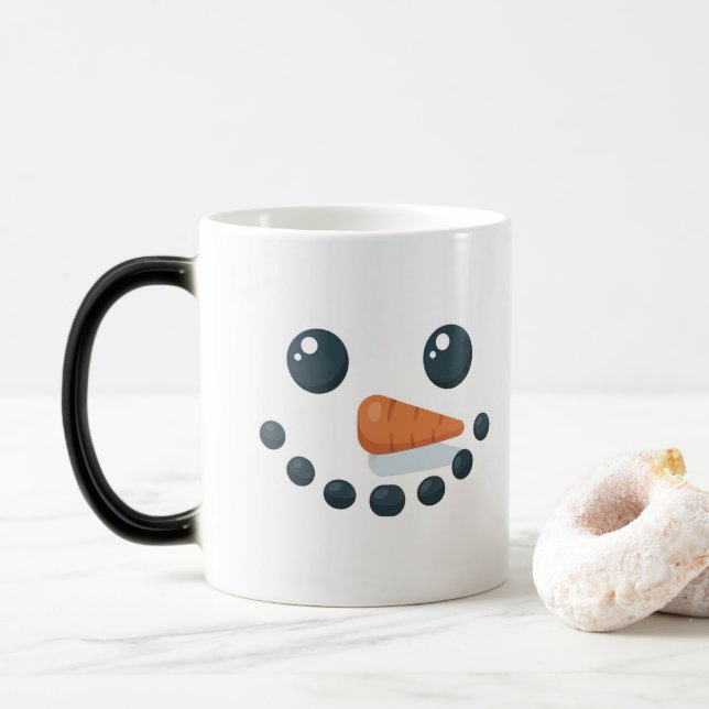 Caneca Mágica White Snowman Features Carrot Morphing Mug (Com Donut)